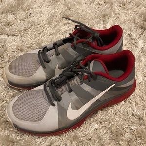 Men’s 9.5 Nike Free 5.0 Red Silver Shoes